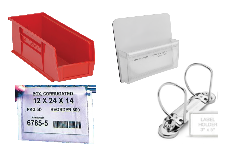 5S holders for cards, labels and documents, plus accessories